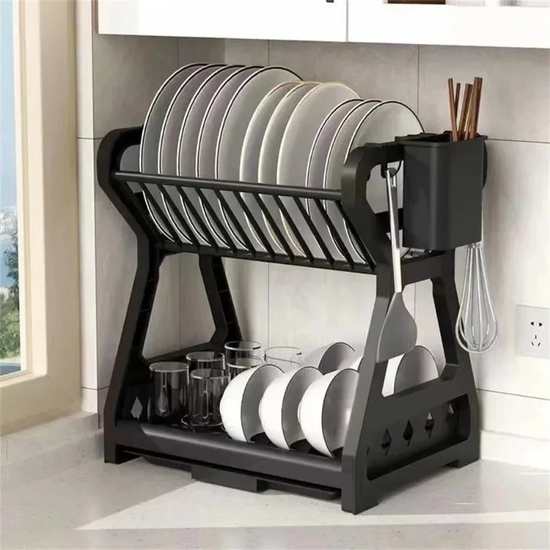 Kitchen Storage Rack, Bowl And Dish Storage Rack, Drain Rack, Household Multifunctional Bowl And Chopstick Rack Storage Box ﻿