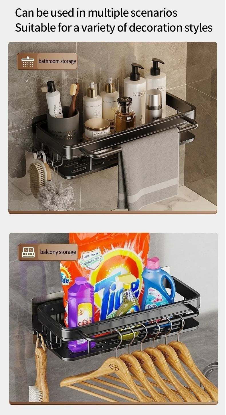 Multi-functional Kitchen Shelf, Drying Rack, Mop Storage, No-Drill Wall Mount, Home Spice Rack, Sink Faucet Basin
