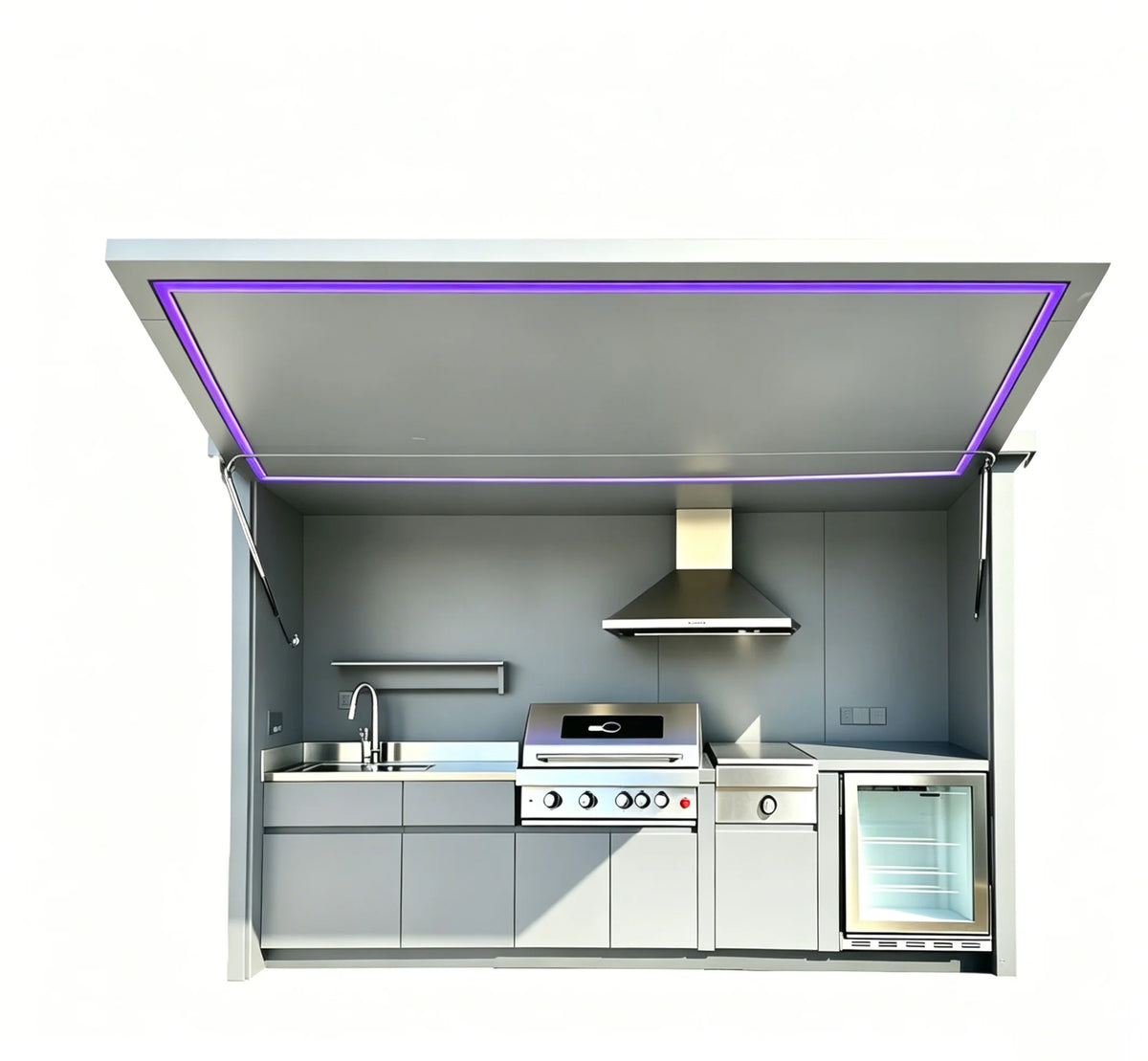 Modern Stylish Outdoor Kitchen Cabinets with Complete BBQ Setup, Durable & Weather-Resistant, Perfect for Gardens, Customizable