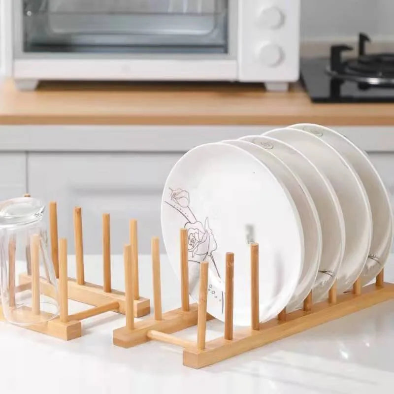Kitchen Storage Organization Multi Functional Storage Rack Tableware Drainboard Woodiness Dish Drying Rack Kitchens Accessories