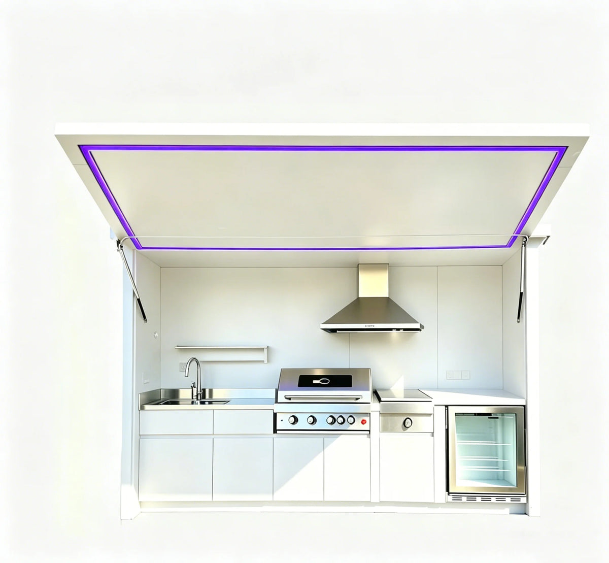 Modern Stylish Outdoor Kitchen Cabinets with Complete BBQ Setup, Durable & Weather-Resistant, Perfect for Gardens, Customizable