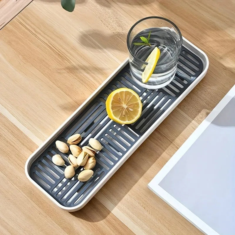 Kitchen Sink Organizer with Drain Tray, Sponge Holder, and Cutlery Drainer - Keep Your Countertop Clean and Tidy!